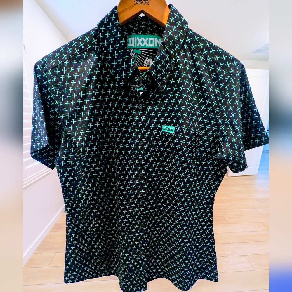 DIXXON Party Hammer Black & Aqua Party Shirt Women's Medium **Sold Out**